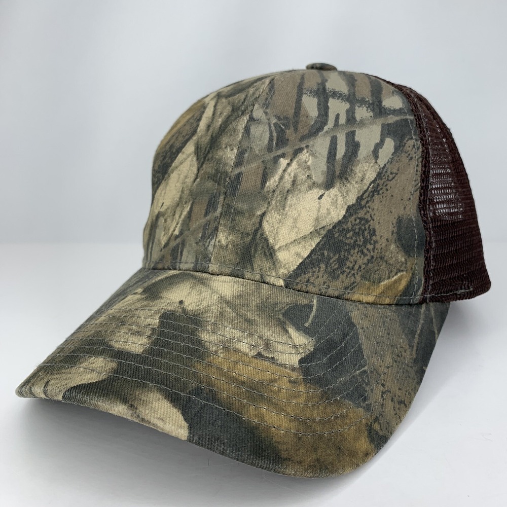 Field & Stream Plain Camo Hat Brown Mesh Adjustable Snapback Baseball Cap